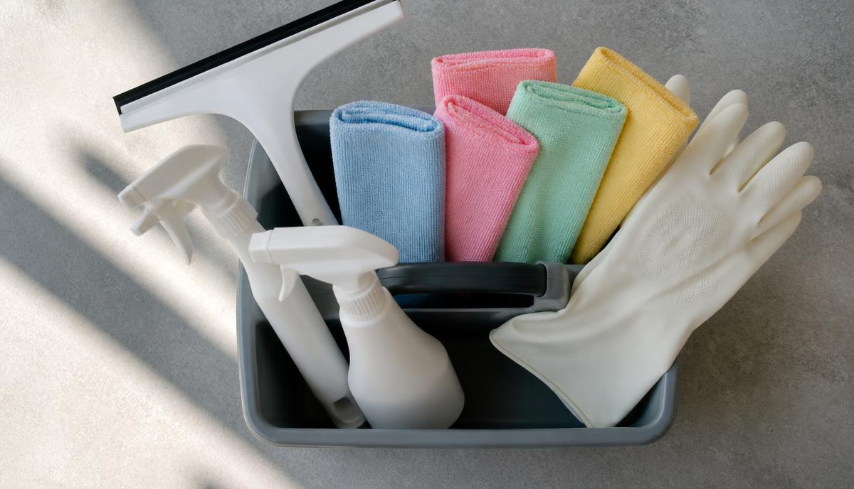 Cleaning bucket with professional cleaning equipment